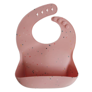 Printed Silicone Bib - Pink Confetti